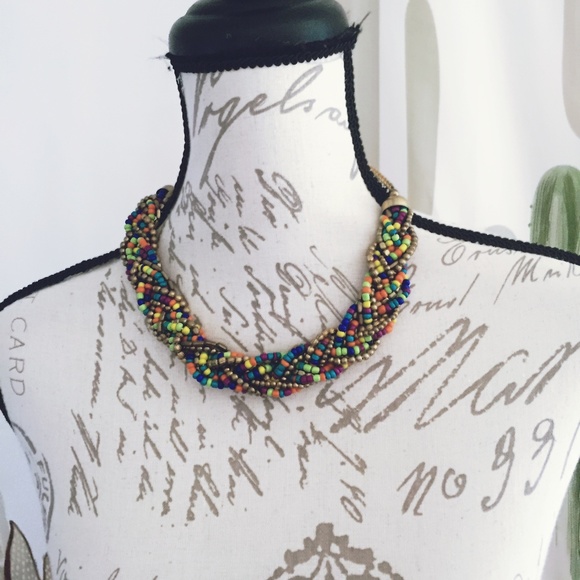 Jewelry - Bronze Seed Bead Twisted Necklace Statement
